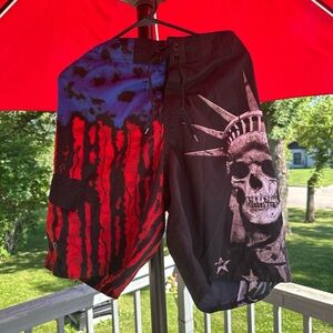 Joe Boxer Red and Black Swim Trunks